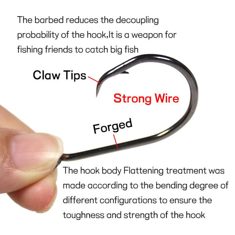50pcs Circle Hook for Fishing High Carbon Steel Soltwater Fishhook 1 1/0 2/0 3/0 4/0 5/0 6/0 -OS00381-Veeddydropshipping