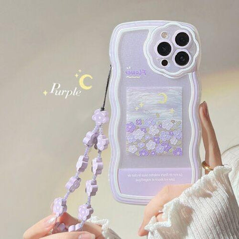 Oil painting flower bracelet cute phone case new 2022 cover for iphone 11 12 13-PA00132-Veeddydropshipping