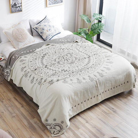 Bohemian Style Cotton Bedspread Warm Throw Blanket-HA00561-Veeddydropshipping