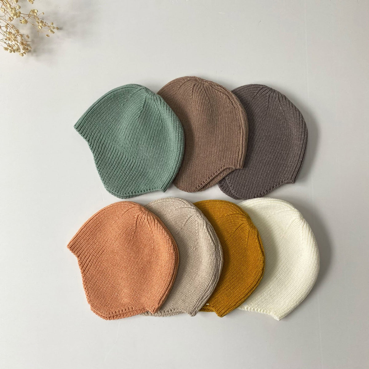 Korea Solid Color Baby Beanies Soft Baby Bonnet Cap Kids Knitted Hats-TB00422-Veeddydropshipping