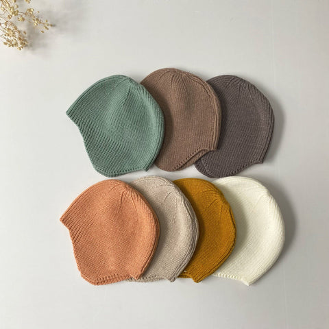 Korea Solid Color Baby Beanies Soft Baby Bonnet Cap Kids Knitted Hats-TB00422-Veeddydropshipping