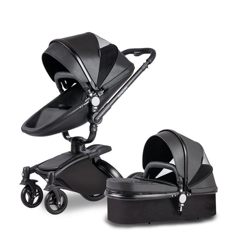 Baby Stroller 3 in 1 Luxury Pram For Newborn Carriage PU leather-TB00356-Veeddydropshipping