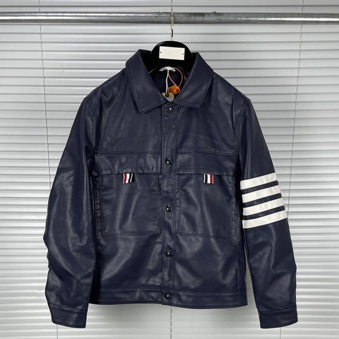 Leather Jacket Men Slim Casual Cardigans Clothing-MF01371-Veeddydropshipping