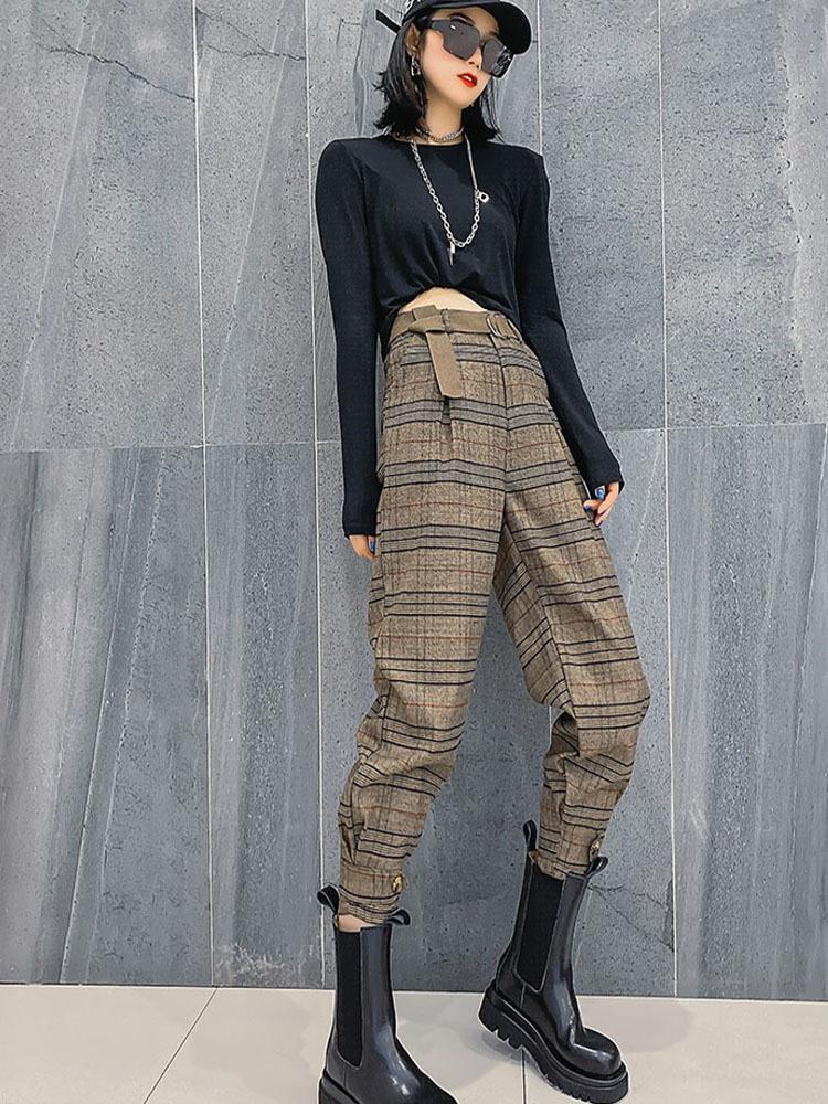 Vintage Back Elastic High Waist Pencil Pants-Veeddydropshipping