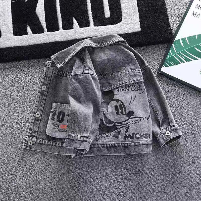 Mickey Denim Jacket Boys Coats Children Clothing-Veeddydropshipping