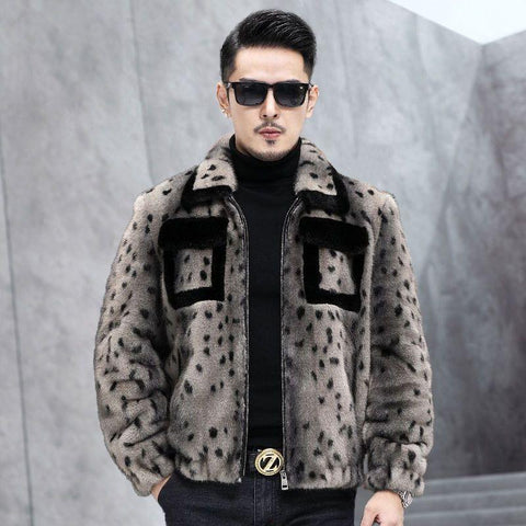 Men 2023 Autumn Winter Fashion Sheep Shearing Jackets Male Leopard-TB01232-Veeddydropshipping