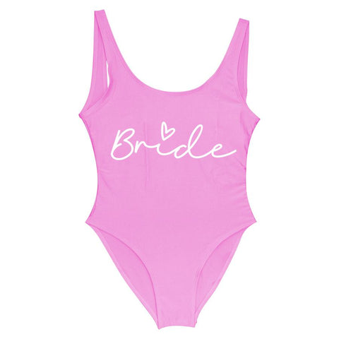 S-3XL Gold Print Team Bride One-Piece Swimsuit Squad Women Swimwear Bachelorette -OS00098-Veeddydropshipping