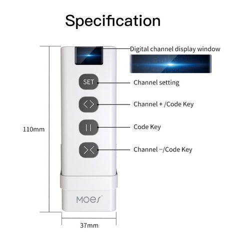 RF433 1/9 Channel Curtain Remote Controler Compatible with RF433 Devices-TI01063-Veeddydropshipping