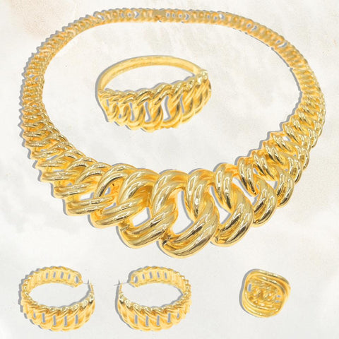 Fashion Woman Necklace Jewelry Set Gold Plated Pendant Wedding -JW00331-Veeddydropshipping