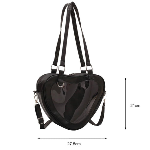 Bag Love Heart Shaped Clear Underarm Tote for Women-BS00231-Veeddydropshipping