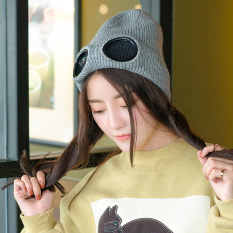 Outdoor Keep Warm Cycling Protective Ski Cap Multifunctional Sports With Sunglasses -OS01092-Veeddydropshipping