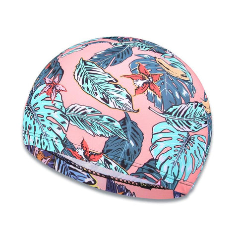 New Printed Men Swimming Cap Women Long Hair Swim Pool Hat Sports Adults -OS00032-Veeddydropshipping