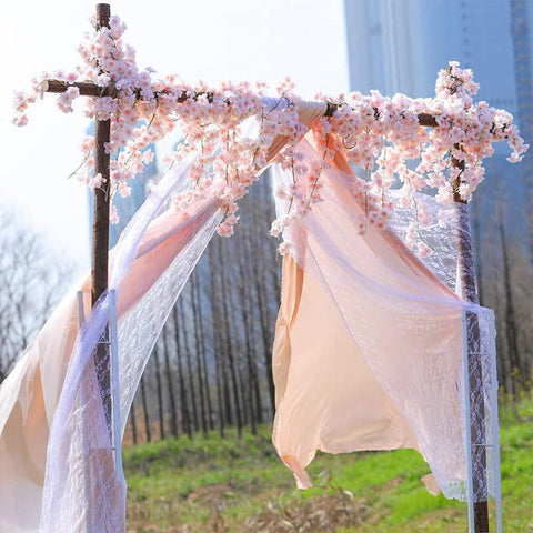 Artificial Sakura Flowers Vine Wedding Garden-HA00680-Veeddydropshipping