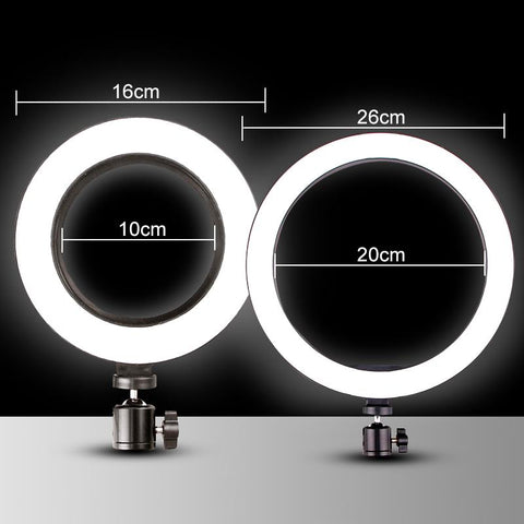 26cm Photography Table LED Light Tripod Ring Lamp Youtube Video Live Photo Studio-PA00816-Veeddydropshipping