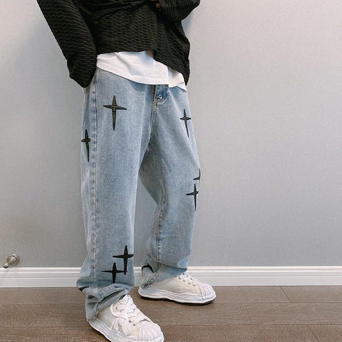 Korean Fashion Baggy Jeans Hip Hop Loose Wide-leg-MF00567-Veeddydropshipping