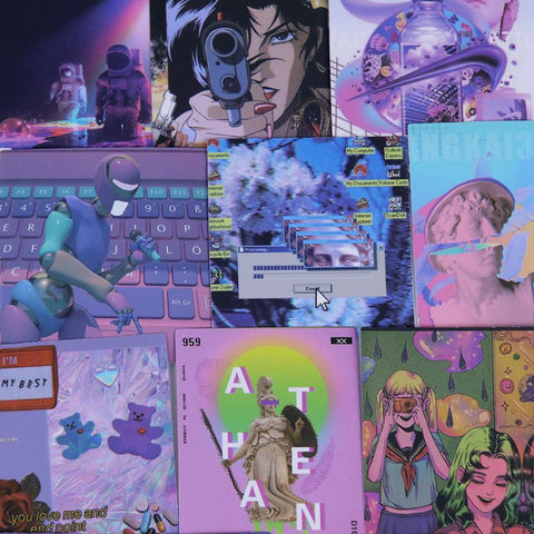 50PCS INS Vaporwave Cool Stickers Aesthetic Graffiti DIY Phone-TB01630-Veeddydropshipping