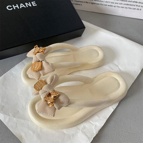 Fashion Bowknot Flip Flops Beach Shoe Home Non-slip-BS01261-Veeddydropshipping