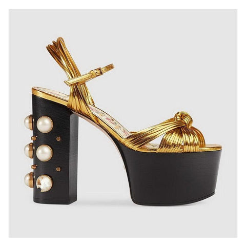 Metal Platform Sandals Large 34-42 Super High Heel Thick Bottom Rivet-BS00846-Veeddydropshipping