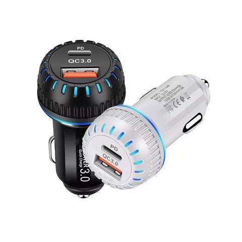 Dual Ports PD Car Charger USB C Quick Charge 3.0 USB-PA01143-Veeddydropshipping