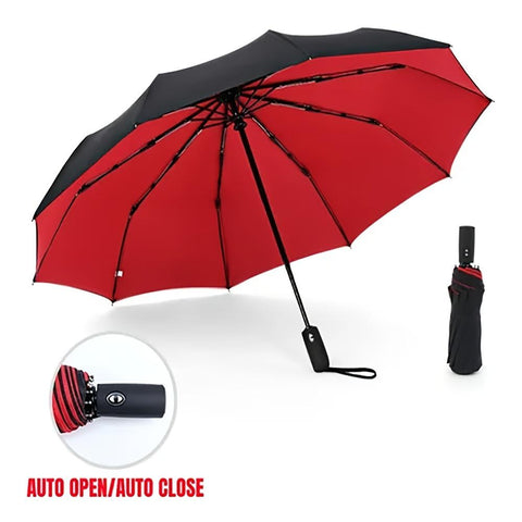 Double-lined Automatic Umbrella Windproof Travel Umbrella-HA01911-Veeddydropshipping