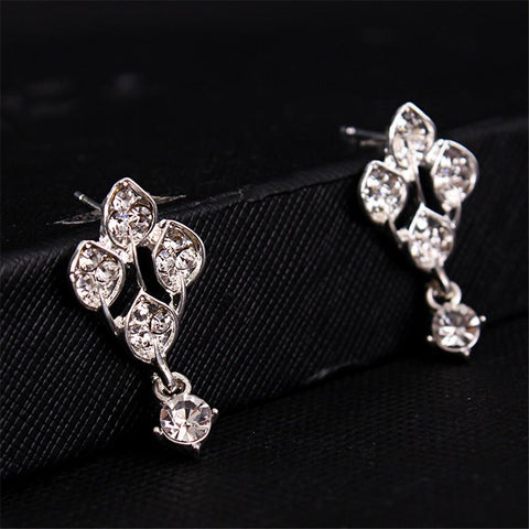 wedding jewelry Bridal Crystal Necklace Earring Sets  -JW00370-Veeddydropshipping