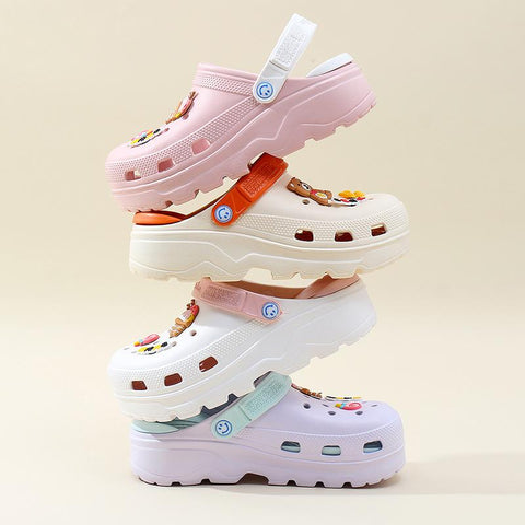 Hole Shoes Beach Sandals Home Shoes New Thick-soled Slippers-BS00843-Veeddydropshipping