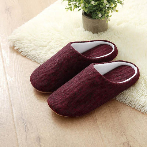 Home Man PVC Non-slip Flat Shoes Plush Warm Ladies-BS01096-Veeddydropshipping