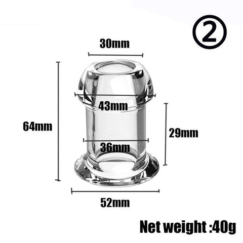 Hollow Speculum Peeking Anal Beads Butt Plug with Stopper Expander Tunnel -BH01226-Veeddydropshipping