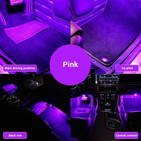 4Pcs Car LED Foot Ambient Lights 3 Colors Auto Home Party-AM00543-Veeddydropshipping