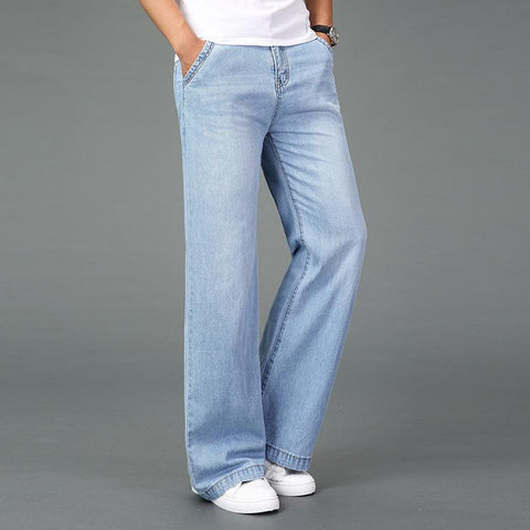 Jeans Mens Boot Cut Denim Pants Loose Fashion-MF00510-Veeddydropshipping