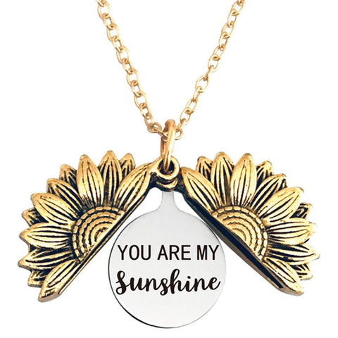 Flower Stripe Locket Pendant Necklace Vintage jewelry-JW01196-Veeddydropshipping