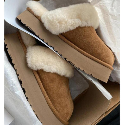Women Flats Shoes 2023 New Fashion Platform Casual Home Suede-BS01153-Veeddydropshipping