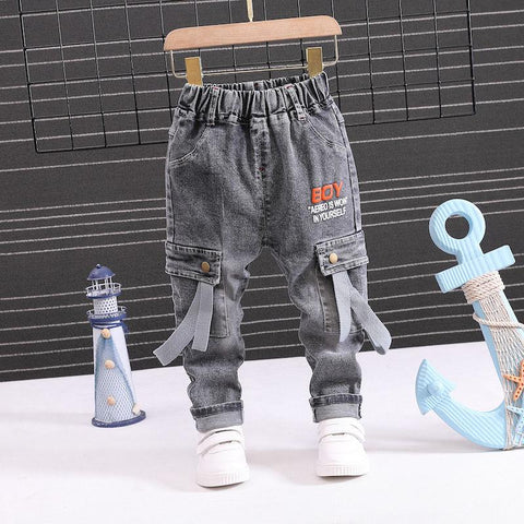 2023 Spring Fashion Boys Jeans Baby casual Pants Cartoon letters Kids-TB01259-Veeddydropshipping