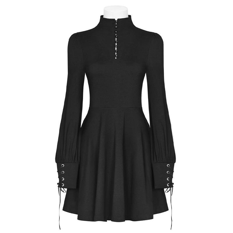 Women Gothic Style Goth Bandage Mini Dress-WF00325-Veeddydropshipping