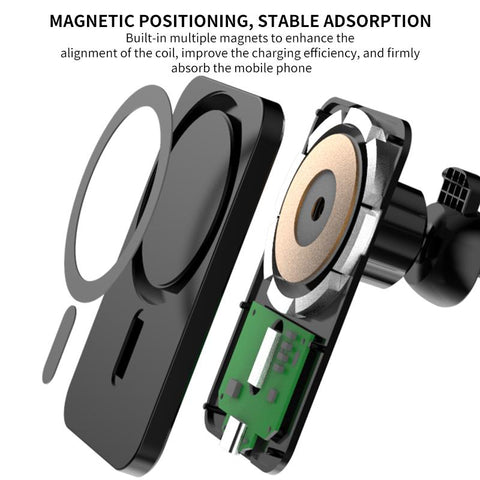 65W Magnetic Car Wireless Chargers Air Vent Phone Holder-PA01112-Veeddydropshipping