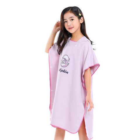 Microfiber Poncho Towel Surf Beach Wetsuit Changing Bath Robe with Hood-OS00161-Veeddydropshipping