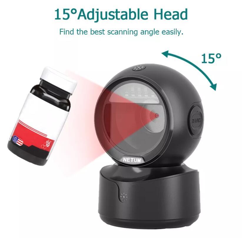  Omnidirectional Hands-Free Wired USB Big Bar code Reader 1D QR Screen Barcodes Scanning-Veeddydropshipping
