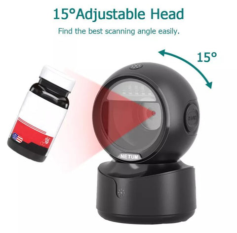  Omnidirectional Hands-Free Wired USB Big Bar code Reader 1D QR Screen Barcodes Scanning-Veeddydropshipping