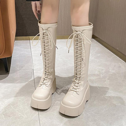Woman Ankle Boots Soft Lace-up Ladies Chelsea Zipper-BS00930-Veeddydropshipping
