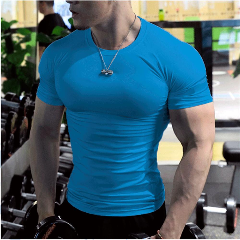 Summer Short Sleeve Fitness T-shirt Running Sports Fitness Muscle T-shirt Plus Size-Veeddydropshipping