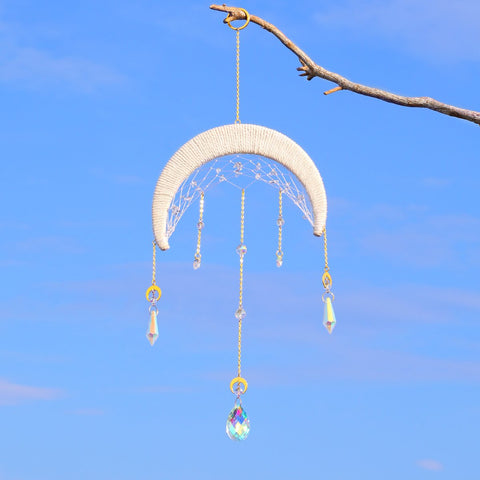 Suncatcher Macrame Dream Catcher Crystal Windchime Light-HA00202-Veeddydropshipping