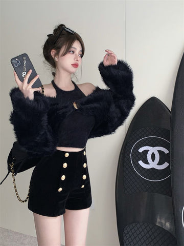 Black Shorts Women Skinny Sexy-Veeddydropshipping