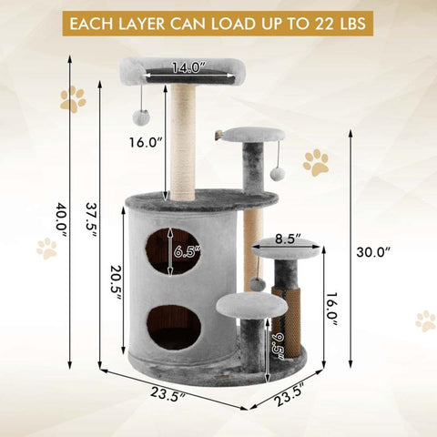 Cat Toy Cat Tree Tower Multi-Level Activity Tree-HA01416-Veeddydropshipping