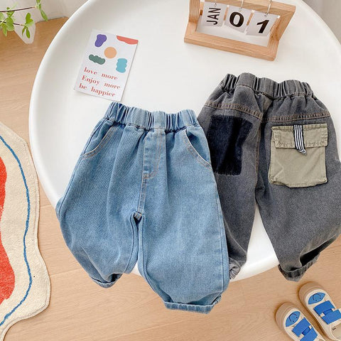 Toddler Kids Boy Jeans 2022 New Autumn Children Cartoon Pattern Loose-TB01263-Veeddydropshipping