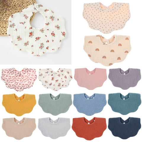 1pc Solid Colour Baby Bib Soft Pure Cotton Newborn Burp Cloth Infants-TB00731-Veeddydropshipping