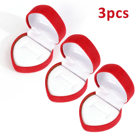 1-10pcs Ring Box Red Heart Shaped Jewelry Box  Display-JW01732-Veeddydropshipping