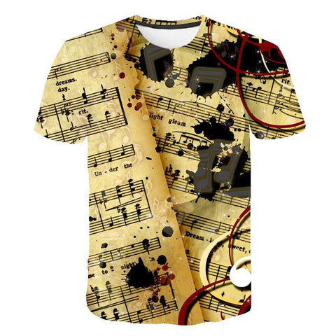 2023 Music Note Baby Boy Girl T Shirts Summer Kids Fashion Casual Tops-TB01139-Veeddydropshipping