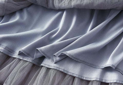 Party Skirt Elastic High Waist Long Tulle Skirt-WF00425-Veeddydropshipping
