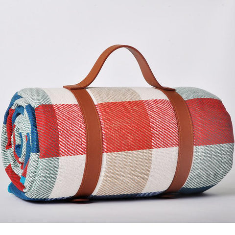 Beach Mat Colorful Plaid Stripe Rectangular Sleeping-OS01325-Veeddydropshipping