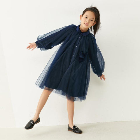 AMII Kids Girls Dresses Autumn Long Sleeve Aline Elegant Princess-TB00874-Veeddydropshipping